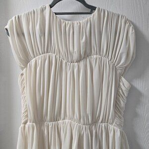 Cream Gathered Blouse from Express